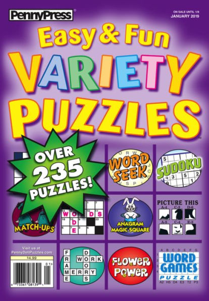 Easy & Fun Variety Puzzles - One Year Subscription