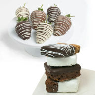 Title: 10 pc. Belgian Chocolate Covered Strawberries & Brownies Assortment