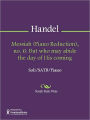 Messiah (Piano Reduction), no. 6: But who may abide the day of His coming