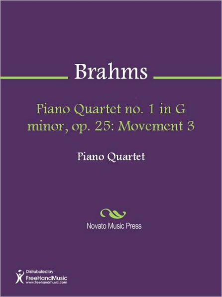 Piano Quartet no. 1 in G minor, op. 25: Movement 3