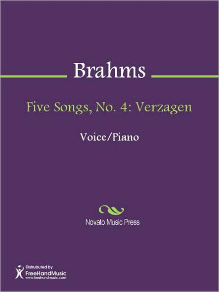 Five Songs, No. 4: Verzagen
