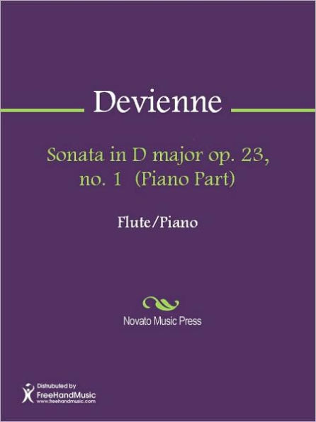 Sonata in D major op. 23, no. 1 (Piano Part)
