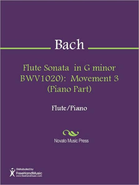 Flute Sonata in G minor BWV1020): Movement 3 (Piano Part)