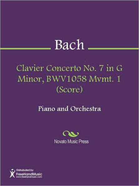 Clavier Concerto No. 7 in G Minor, BWV1058 Mvmt. 1 (Score)