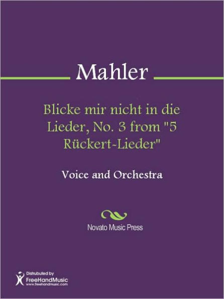 Blicke mir nicht in die Lieder, No. 3 from 