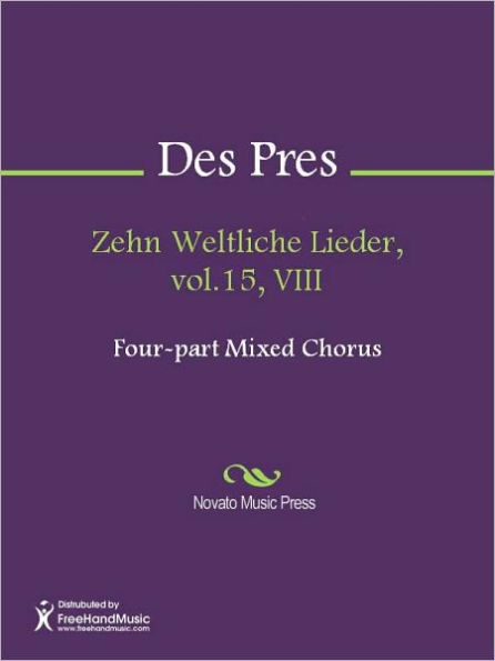 Zehn Weltliche Lieder, vol.15, VIII