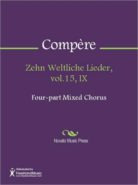 Zehn Weltliche Lieder, vol.15, IX