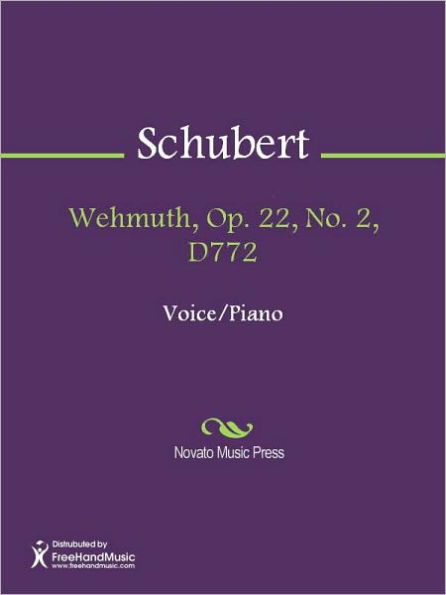 Wehmuth, Op. 22, No. 2, D772