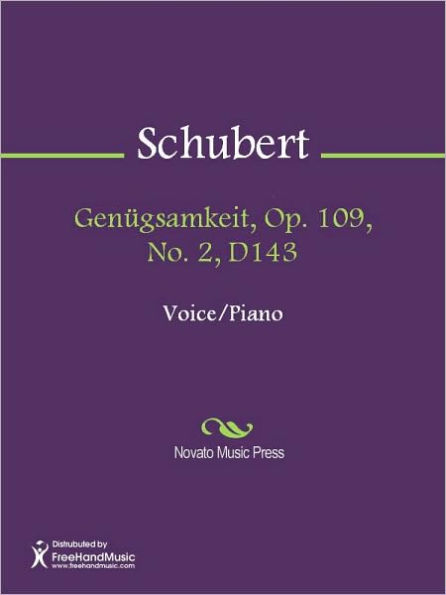 Genugsamkeit, Op. 109, No. 2, D143