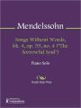 Songs Without Words, bk. 4, op. 53, no. 4 (