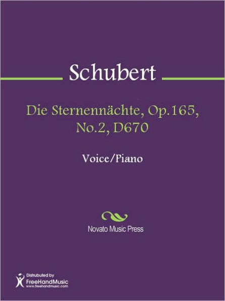 Die Sternennachte, Op.165, No.2, D670