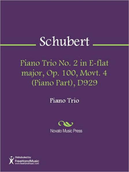 Piano Trio No. 2 in E-flat major, Op. 100, Movt. 4 (Piano Part), D929