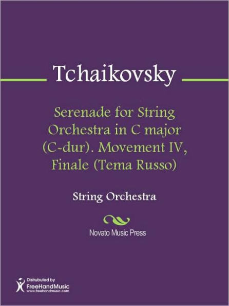 Serenade for String Orchestra in C major (C-dur). Movement IV, Finale (Tema Russo)