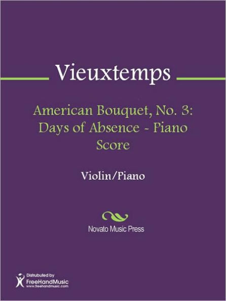 American Bouquet, No. 3: Days of Absence - Piano Score