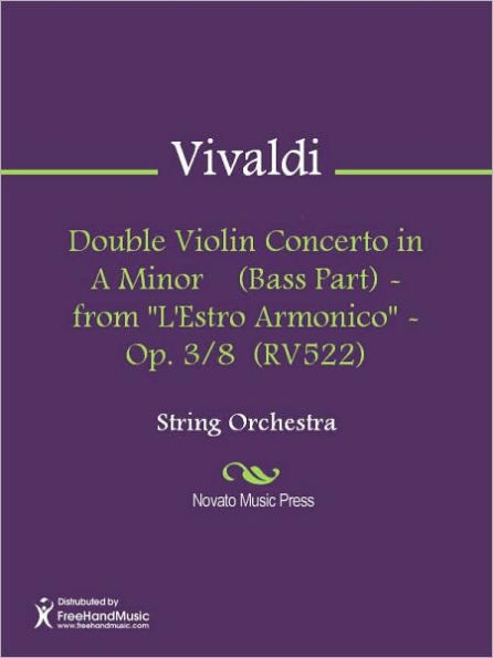 Double Violin Concerto in A Minor (Bass Part) - from 