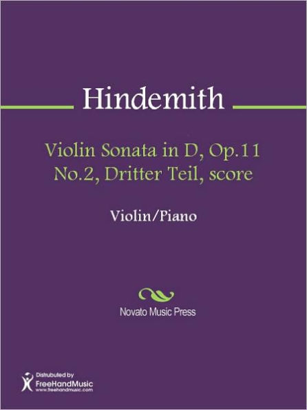 Violin Sonata in D, Op.11 No.2, Dritter Teil, score