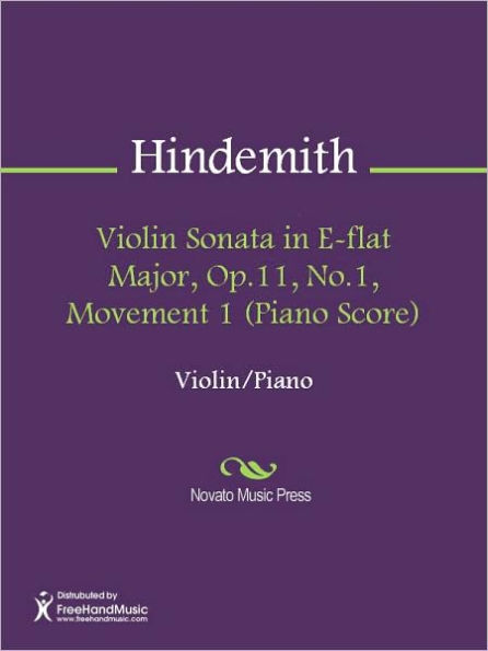 Violin Sonata in E-flat Major, Op.11, No.1, Movement 1 (Piano Score)