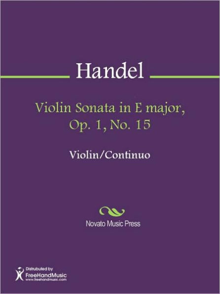 Violin Sonata in E major, Op. 1, No. 15