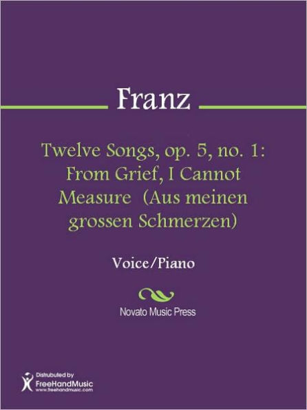 Twelve Songs, op. 5, no. 1: From Grief, I Cannot Measure (Aus meinen grossen Schmerzen)