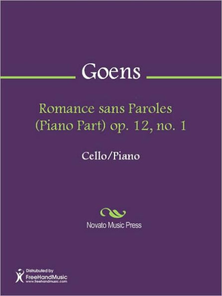 Romance sans Paroles (Piano Part) op. 12, no. 1