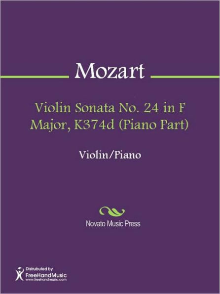 Violin Sonata No. 24 in F Major, K374d (Piano Part)