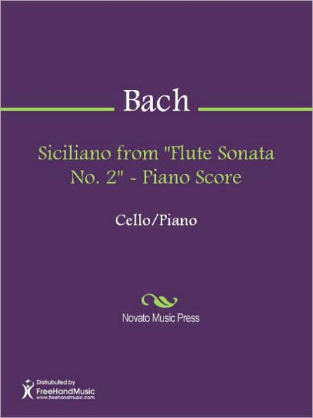 Siciliano from Flute Sonata No. 2 - Piano Score