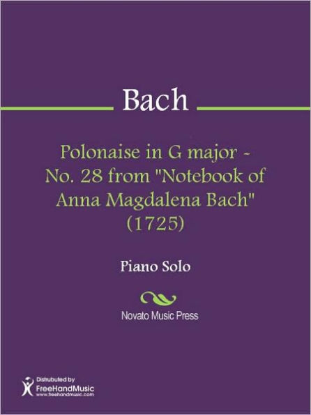Polonaise in G major - No. 28 from Notebook of Anna Magdalena Bach (1725)