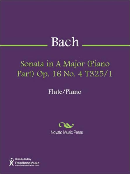 Sonata in A Major (Piano Part) Op. 16 No. 4 T325/1