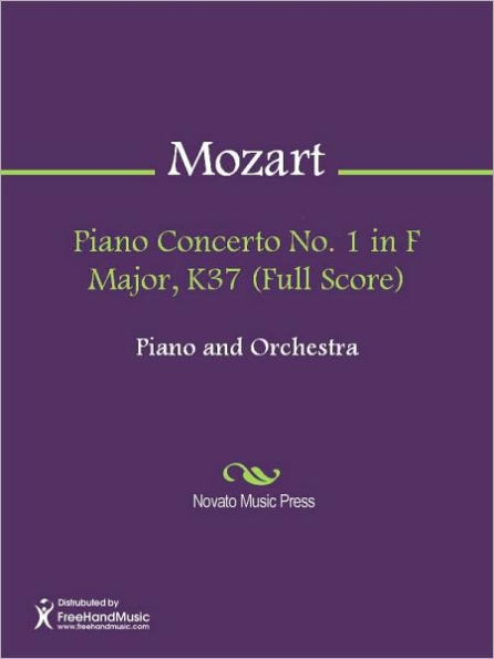 Piano Concerto No. 1 in F Major, K37 (Full Score)