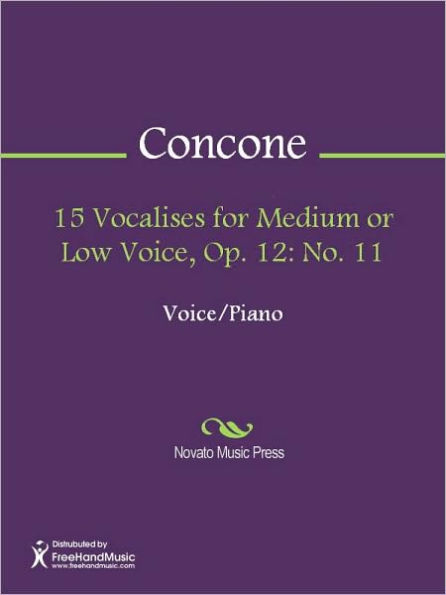 15 Vocalises for Medium or Low Voice, Op. 12: No. 11