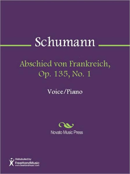 Abschied von Frankreich, Op. 135, No. 1