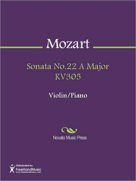 Sonata No.22 A Major KV305