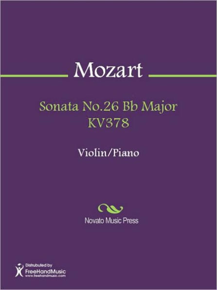 Sonata No.26 Bb Major KV378