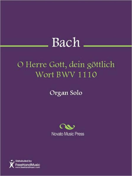 O Herre Gott, dein gottlich Wort BWV 1110