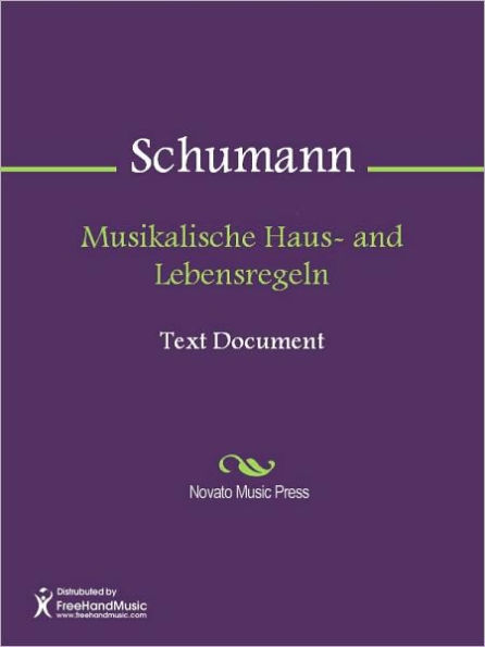 Musikalische Haus- and Lebensregeln