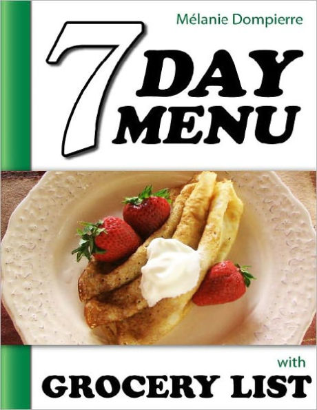 7 Day Menu with Grocery List