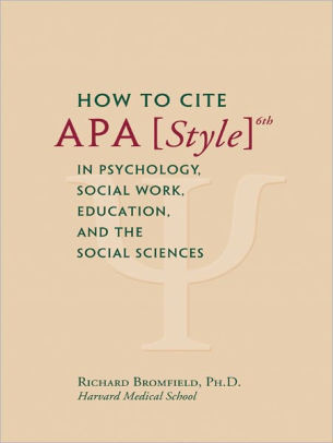 social cite sciences psychology 6th apa education work style