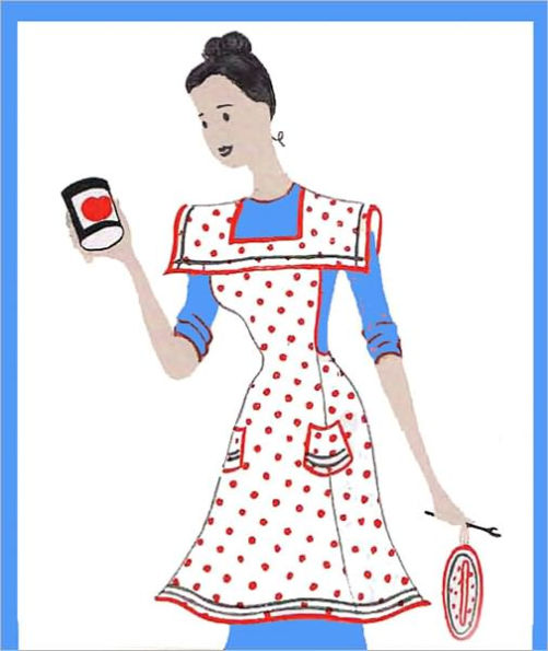 Polka Dot Apron Pattern With A Square Collar / Vintage Apron Pattern / 1940's (#APR0100)