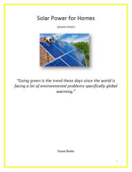 Title: Solar Power for Homes, Author: Cameron Amello