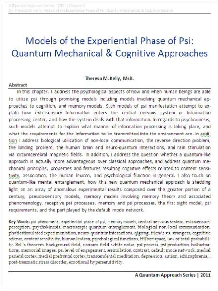 Models of the Experiential Phase of Psi: Quantum Mechanical & Cognitive Approaches