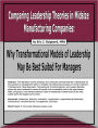 Comparing Leadership Theories in Midsize Manufacturing Companies: Why Transformational Models of Leadership May Be Best Suited For Managers