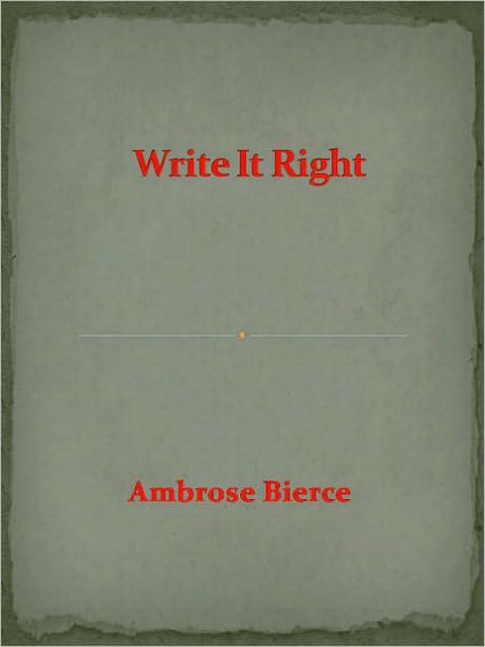 Write It Right