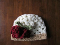 Title: Romantic Roses Waffle Hat crochet pattern pdf sizes Newborn-preteen, Author: Crochetmylove Designs