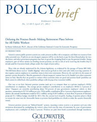 Title: Defusing the Pension Bomb: Making Retirement Plans Solvent for All Public Workers, Author: Byron Schlomach