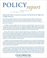 Title: Administrative Bloat at American Universities: The Real Reason for High Costs in Higher Education, Author: Jay Greene