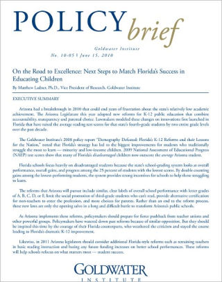 On the Road to Excellence: Next Steps to Match Florida’s Success in Educating Children