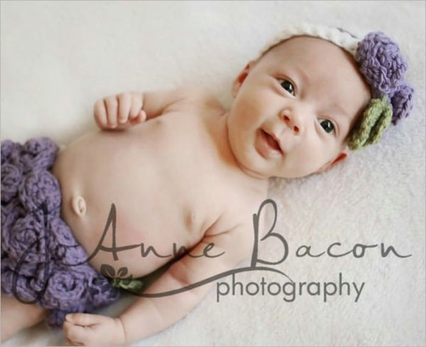 Rosebud Diaper cover and headband set PDF