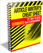 Article Writer’s Cheat Sheet