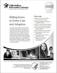 Title: Sibling Issues in Foster Care and Adoption, Author: Child Welfare Information Gateway