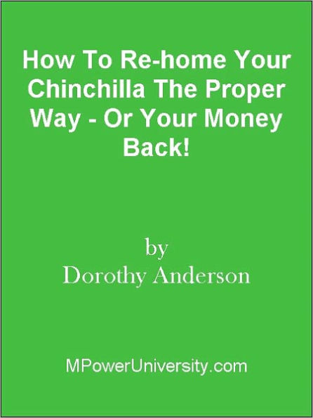 How To Re-home Your Chinchilla The Proper Way - Or Your Money Back!
